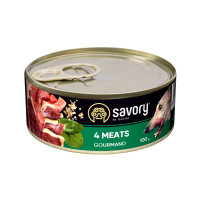 Savory Dog Gourmand влажный корм с 4 видами мяса для взрослых собак 100 гр