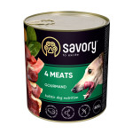 Savory Dog Gourmand влажный корм с 4 видами мяса для взрослых собак 800 гр