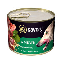 Savory Dog Gourmand влажный корм с 4 видами мяса для взрослых собак 200 гр