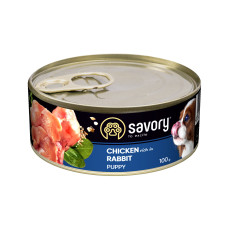Savory Puppy Rabbit & Chicken вологий корм з кроликом і куркою для цуценят 100 гр