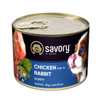 Savory Puppy Rabbit & Chicken влажный корм с кроликом и курицей для щенят 200 гр