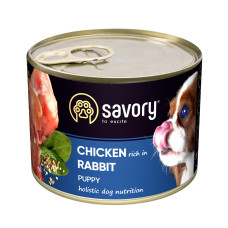 Savory Puppy Rabbit & Chicken вологий корм з кроликом і куркою для цуценят 200 гр