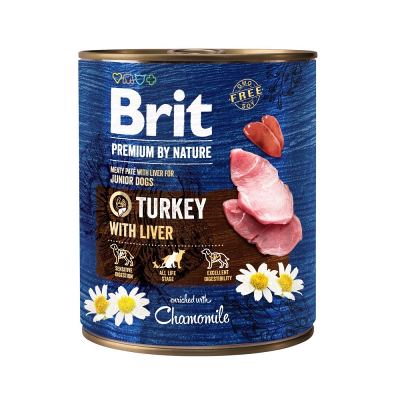 Brit Premium Turkey and Liver влажный корм с индейкой для собак, 800 гр