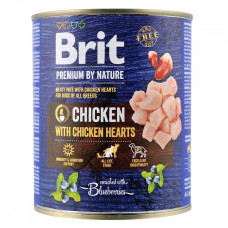 Brit Premium Chicken with Chicken Hearts вологий корм з куркою для собак, 800 гр