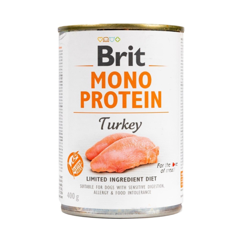 Brit Mono Protein Dog Turkey влажный корм с индейкой для собак, 400 гр