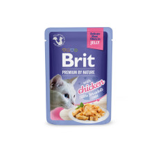 Brit Premium Delicate Fillets in Jelly Chicken влажный корм с курицей для котов, 85 гр