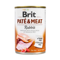 Brit Pate & Meat Dog Rabbit влажный корм с кроликом для собак, 400 гр