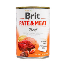 Brit Pate & Meat Dog Beef влажный корм с говядиной и индейкой для собак, 400 гр