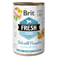 Brit Fresh Dog Fish влажный корм с рыбой и тыквой для взрослых собак 400 гр
