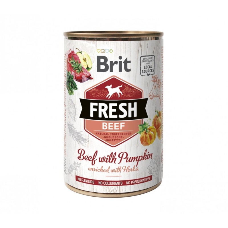 Brit Fresh Dog Beef влажный корм с говядиной и тыквой для собак, 400 гр