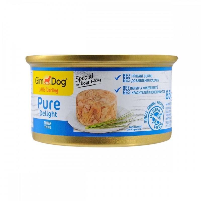GimDog Little Darling Pure Delight влажный корм с тунцом для собак, 85 гр