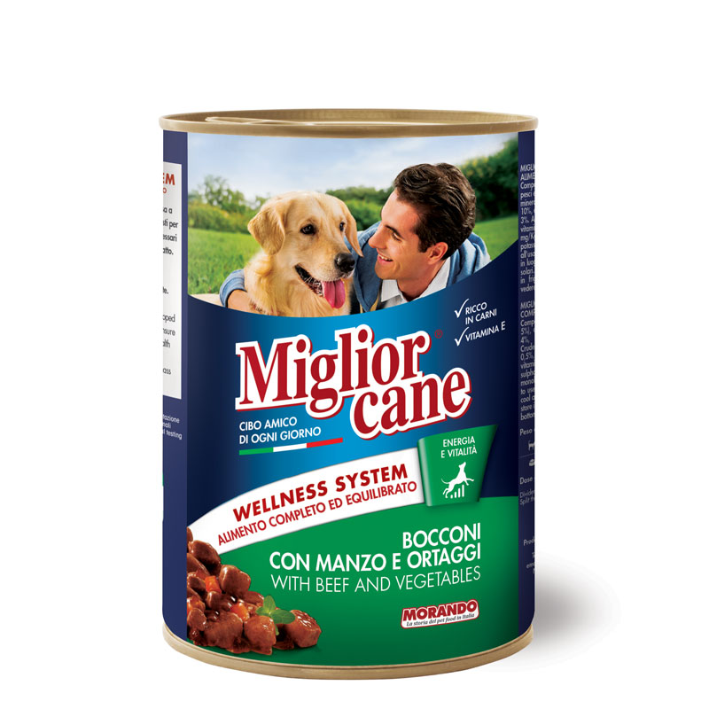 Migliorcane Manzo e Ortaggi вологий корм з яловичиною та овочами для дорослих собак 405 гр