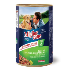Migliorcane Pollo, Riso e Verdure влажный корм с курицей, рисом и овощами для взрослых собак 1250 гр