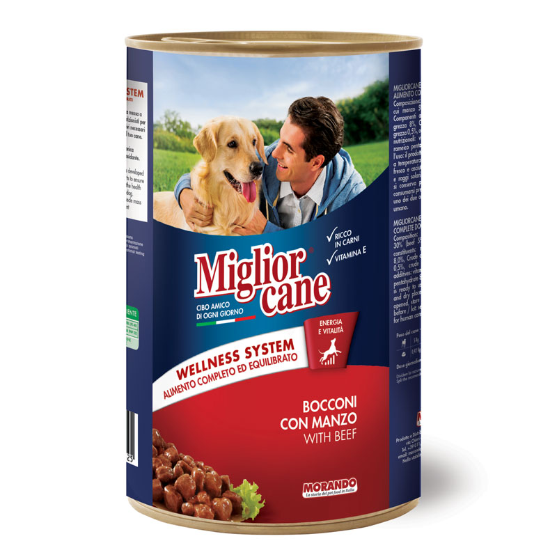Migliorcane Manzo вологий корм з яловичиною для дорослих собак 1250 гр