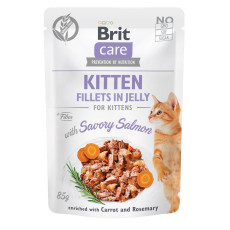 Brit Care Cat Fillets In Jelly Salmon влажный корм с лососем для котят, 85 гр