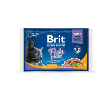 Brit Premium "Рибна тарілка" набір вологого корму для котів, 4 шт х 100 гр