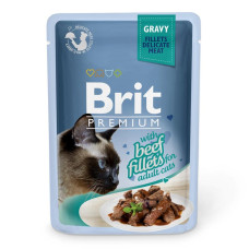 Brit Premium Beef вологий корм з яловичиною у соусі для котів 85 гр