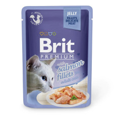 Brit Premium Salmon вологий корм з лососем у желе для котів 85 гр