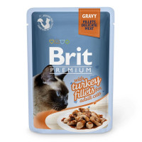 Brit Premium Turkey вологий корм з індичкою в соусі для котів 85 гр