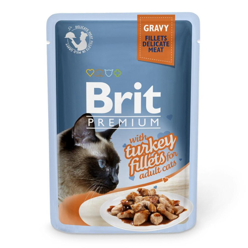 Brit Premium Turkey вологий корм з індичкою в соусі для котів 85 гр