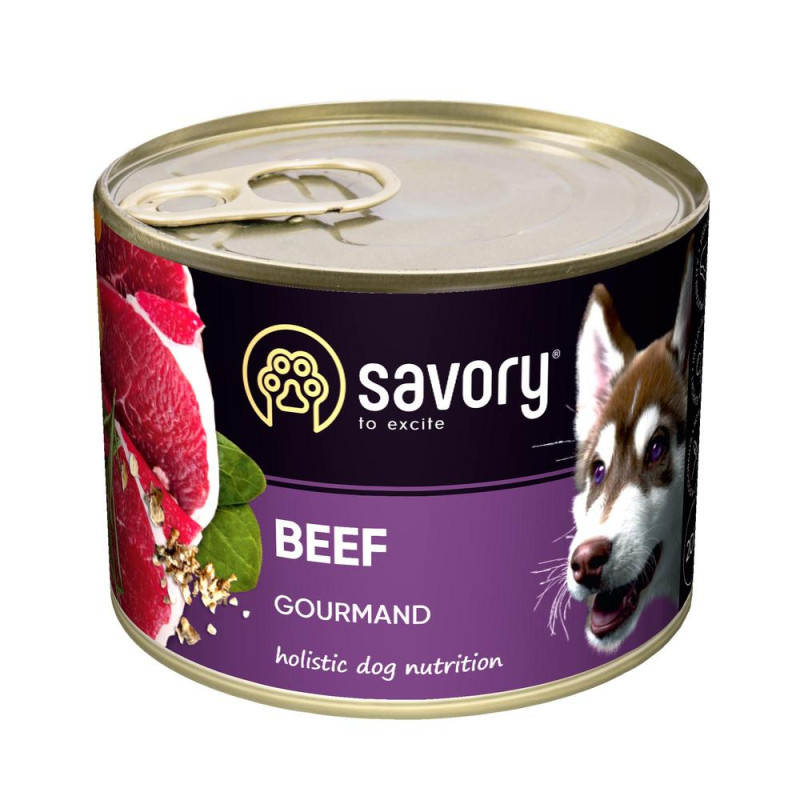 Savory Dog Adult Beef вологий корм з яловичиною для дорослих собак 200 гр