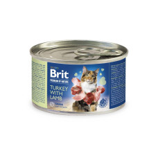Brit Premium Turkey with Lamb вологий корм з індичкою та ягням для котів 200 гр