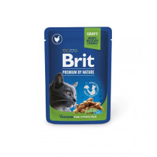 Brit Premium Chicken Sterilised влажный корм с курицей для стерилизованных котов, 100 гр