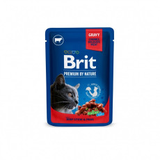 Brit Premium Beef and Peas вологий корм з яловичиною для котів, 100 гр