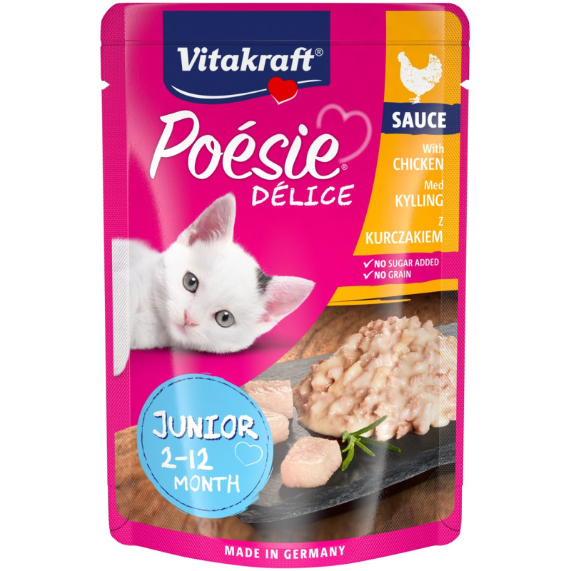 Vitakraft Poesie Delice Chicken влажный корм с курицей для котят, 85 гр