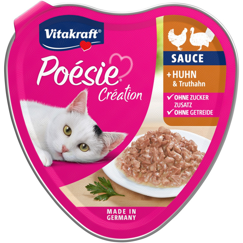 Vitakraft Poesie Creation Chicken & Turkey влажный корм с курицей и индейкой для котов, 85 гр