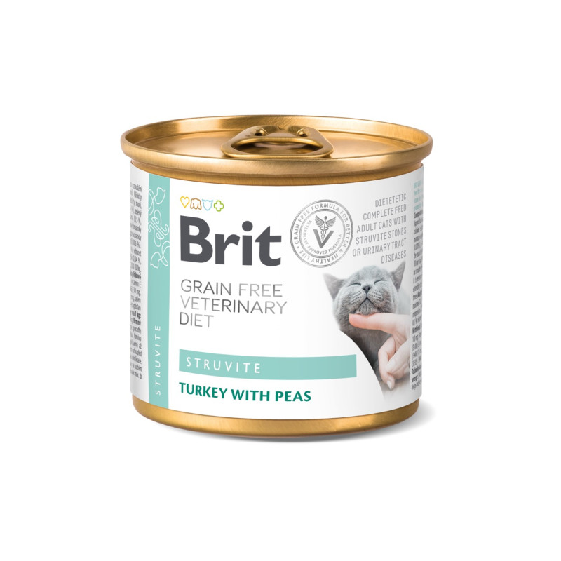Brit VD Cat Struvite влажный корм для котов с заболеваниями нижних мочевыводящих путей, 200 гр