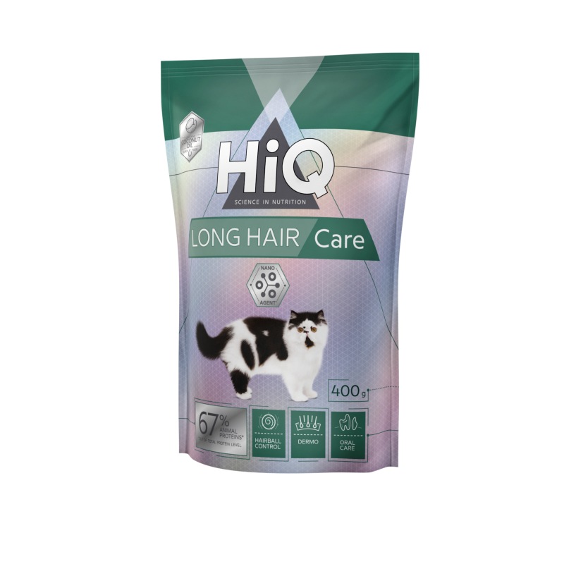HiQ LongHair Care сухий корм для дорослих довгошерстих котів 400 гр