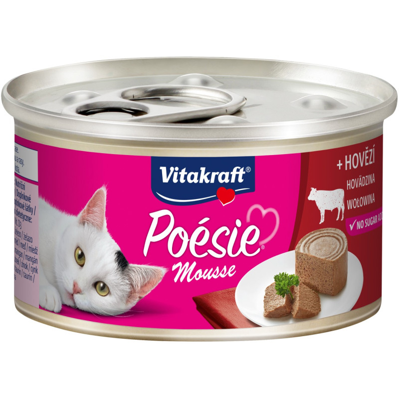 Vitakraft Poesie Mousse Beef влажный корм для котов с говядиной, 85 гр