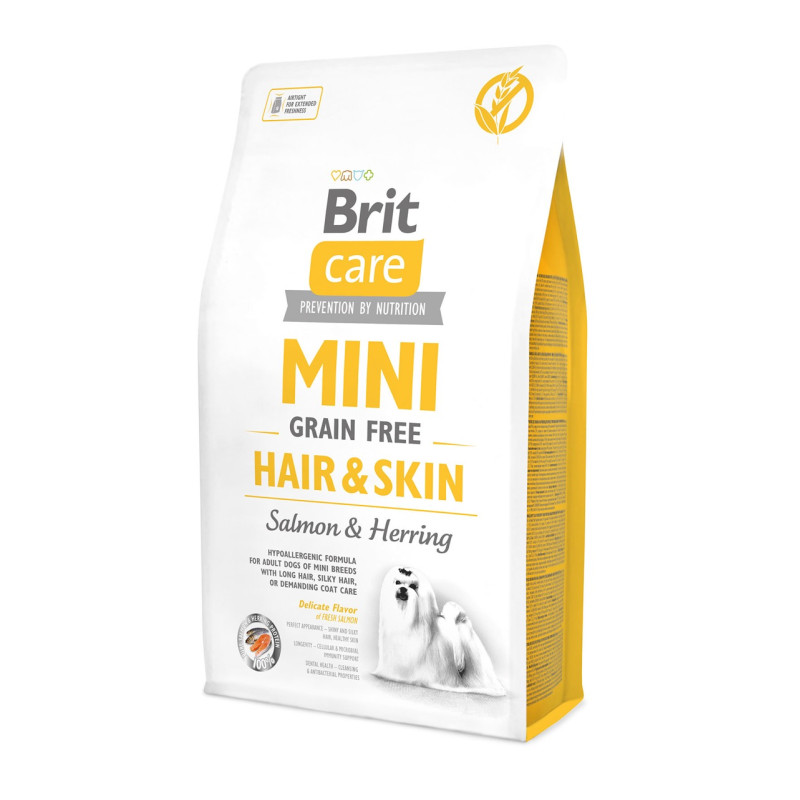 Brit Care GF Mini Hair & Skin сухой корм для собак малых пород для шерсти, 2 кг