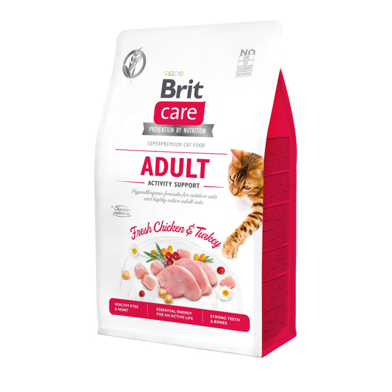 Brit Care Cat Adult GF Activity Support сухий корм для активних котів, 400 гр
