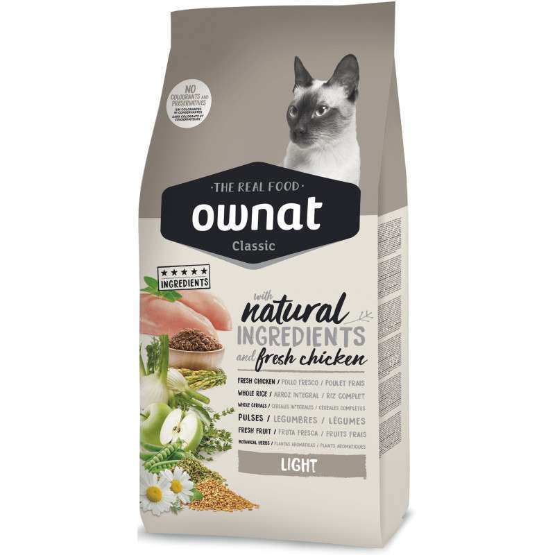 Ownat Classic Cat Adult Light сухой корм с курицей для котов с лишним весом 4 кг