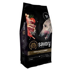 Savory Adult All Breeds rich in Fresh Duck & Rabbit сухой корм со свежей уткой и кроликом для взрослых собак всех пород 12 кг