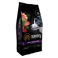 Savory Medium Breed rich in Fresh Turkey & Lamb сухой корм с индейкой и ягненком для собак средних пород, 12 кг