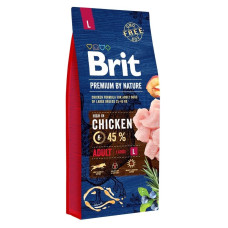 Brit Premium Adult L сухий корм з куркою для собак великих порід, 15 кг