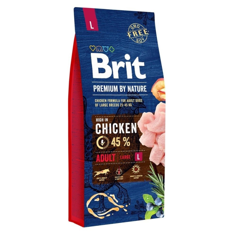 Brit Premium Adult L сухой корм с курицей для собак больших пород, 15 кг