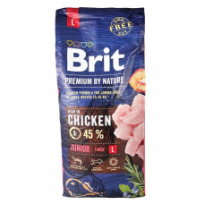 Brit Premium Junior L сухий корм з куркою для цуценят великих порід, 15 кг