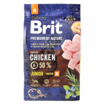 Brit Premium Junior M сухой корм с курицей для щенков средних пород, 3 кг