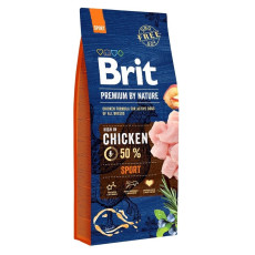Brit Premium Sport сухой корм с курицей для собак, 15 кг