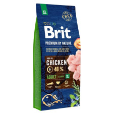 Brit Premium Adult XL сухой корм с курицей для собак гигантских пород, 15 кг