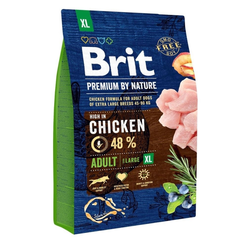 Brit Premium Adult XL сухой корм с курицей для собак гигантских пород, 3 кг