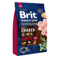 Brit Premium Senior L+XL сухий корм з куркою для літніх собак великих порід, 3 кг
