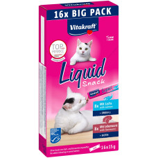 Vitakraft Liquid Snack Salmon Liver ласощі для котів з лососем та печінкою, 16 шт х 15 гр