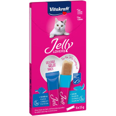 Vitakraft Jelly Salmon Flounder ласощі для котів з лососем та камбалою, 6 шт х 15 гр