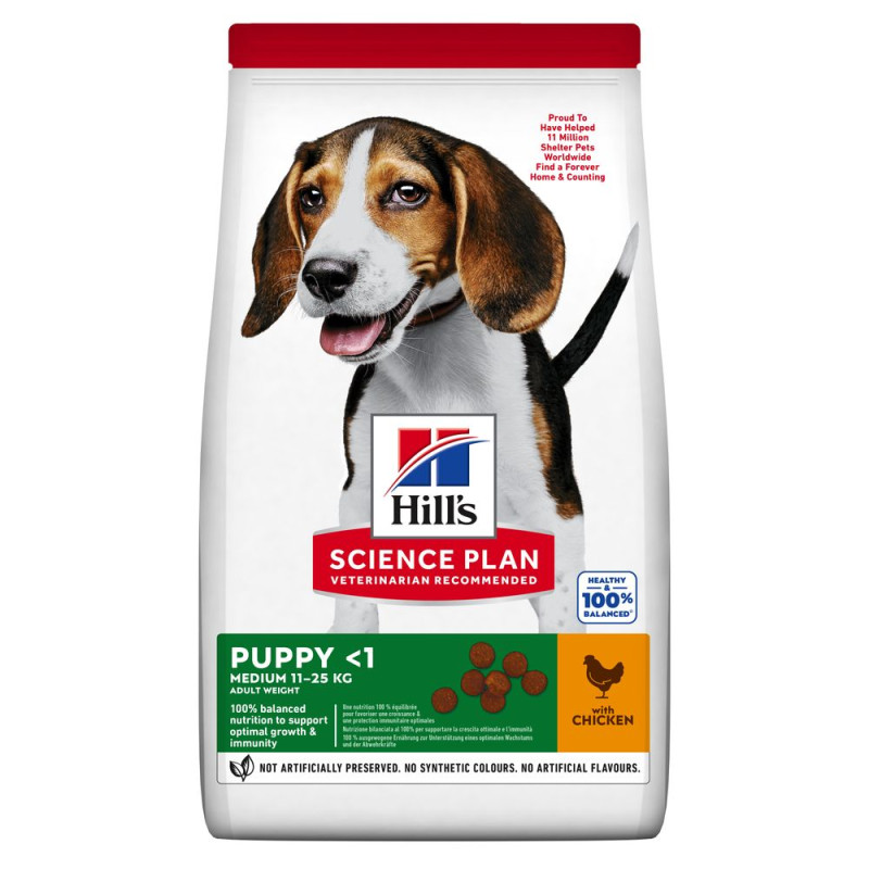 Hill's SP Puppy Medium Chicken сухий корм з куркою для цуценят середніх порід 14 кг