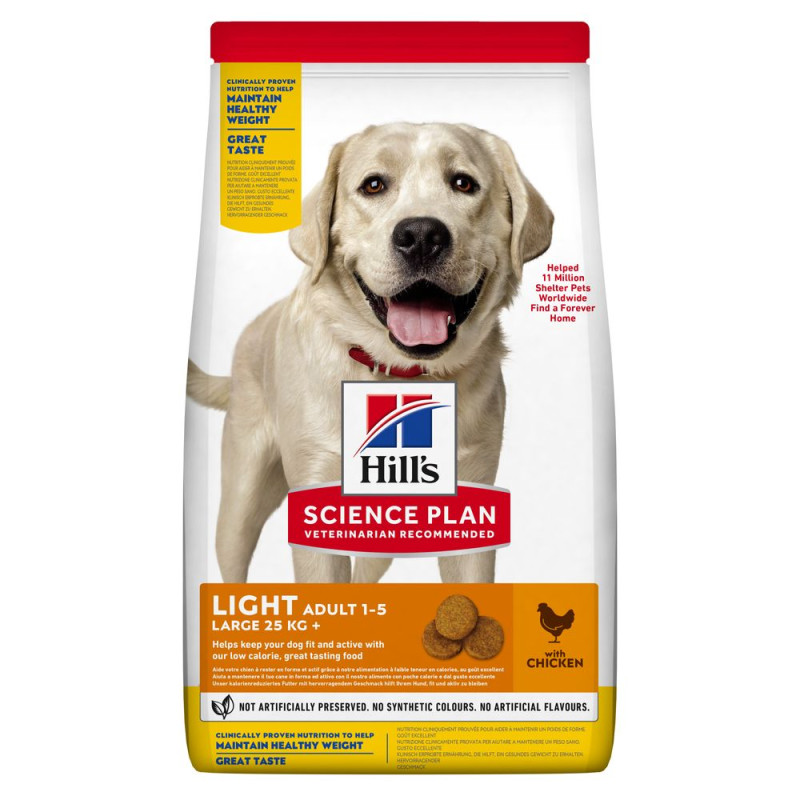 Hill's SP Canine Adult Light Large Breed сухой корм с курицей для собак крупных пород с излишним весом 14 кг